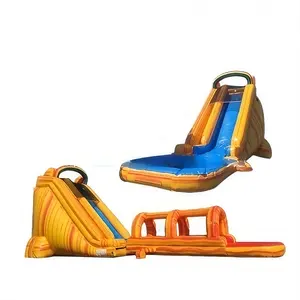분리 가능한 수영장과 슬립 슬라이드가있는 27ft 높이의 멋진 수영장 풍선 워터 슬라이드 성인