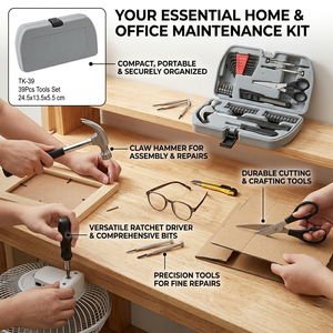 Ensemble d'outils à main pour la maison avec étui de rangement portable, kit d'outils de bricolage général, ensemble de matériel de bricolage essentiel pour la promotion et les cadeaux TK-39 Co - Product Image 2
