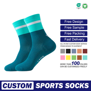 Calzini da corsa da ciclismo a doppio strato da <span class=keywords><strong>uomo</strong></span> <span class=keywords><strong>calze</strong></span> sportive lavorate a maglia alta <span class=keywords><strong>calze</strong></span> da allenamento resistenti al sudore da strada - Product Image 2