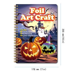 Halloween <span class=keywords><strong>Citrouille</strong></span> Feuille DIY Scratch Art Spiral Kit Vente en gros Artisanat Livre d'activités Enfants Logo personnalisé Papier <span class=keywords><strong>Dessin</strong></span> Jouets Peinture - Product Image 1