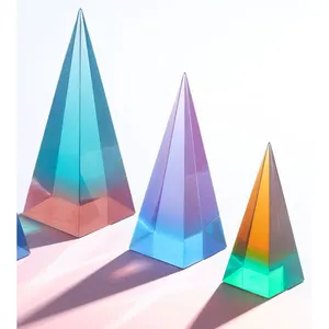 プレキシガラスギフトブロックアクリルカスタム染色カラーピラミッドタイプブロック