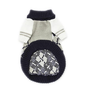 Manufacturer Wholesale Navy Blue Yellow Plaid Winter Dog <b>Sweater</b> - Product Image 5