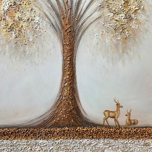 Arte <span class=keywords><strong>de</strong></span> pared <span class=keywords><strong>de</strong></span> árbol <span class=keywords><strong>de</strong></span> <span class=keywords><strong>la</strong></span> <span class=keywords><strong>vida</strong></span>, lienzo enmarcado dorado, obra <span class=keywords><strong>de</strong></span> arte para paredes, pintura moderna texturizada con marco dorado para sala <span class=keywords><strong>de</strong></span> estar, 160X80CM - Product Image 3
