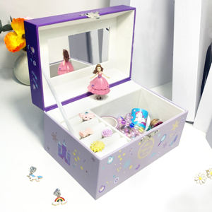 Boîte à musique en papier vintage au design moderne, avec manivelle rotative, motif château, mélodie personnalisée Princesse Dansante, écologique, style <span class=keywords><strong>dessin</strong></span> <span class=keywords><strong>animé</strong></span> - Product Image 3