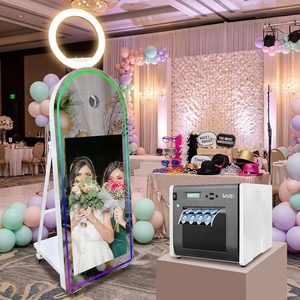Nouvelle cabine photo portable avec écran tactile de 32 pouces, miroir magique, imprimante, support, logiciel gratuit, impression instantanée, Photobooth HY-M - Product Image 1