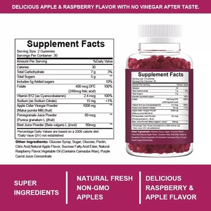 Offre Spéciale Système Immunitaire Soutien Saveurs <span class=keywords><strong>Pomme</strong></span> et Framboise <span class=keywords><strong>Cidre</strong></span> de <span class=keywords><strong>Pomme</strong></span> Gummy Support Santé 60 Gummies Supplément - Product Image 4