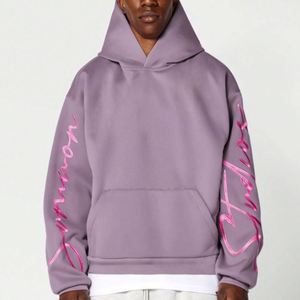 Custom Heavyweight Oversized Embroidered <b>Hoodie</b> for <b>Men</b> Winter Clothes with Hooded Collar and Letter Pattern - Product Image 2