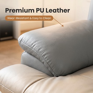 Sofá Económico de 3 Plazas con Estructura de Madera y Tapicería de PU para Apartamentos de <span class=keywords><strong>Alquiler</strong></span>, Vestíbulos de Hoteles y Áreas de Espera de Spas - Product Image 2