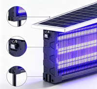 Lampe anti-moustiques solaire d'extérieur 2400V haute tension à double grille, étanche IPX5