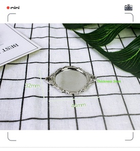 Accessoires pour maison de poupée 1:12, mini assiette à gâteaux <span class=keywords><strong>Dim</strong></span> Sum, ornements, aliments miniatures, décoration d'assiette noire et argentée magnifique - Product Image 2
