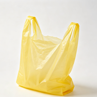 Sac de transport en plastique jaune citron vif uni, polyvalent pour cosmétiques et petits articles à emporter