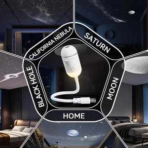 2 in 1 Galaxy Projector Night <b>Light</b> USB Mini <b>Star</b> Projector Lamp <b>LED</b> Ceiling <b>Light</b> with 3 Projection Slides for Kids Bedroom - Product Image 3