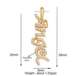 Nuevo Fine LOVE KISS BABY ANGEL <span class=keywords><strong>DEAR</strong></span> <span class=keywords><strong>MAMA</strong></span> LUCKY Letter Charm Colgante Joyería, Collar de moda Accesorios Suministro de fabricación manual K50 - Product Image 5