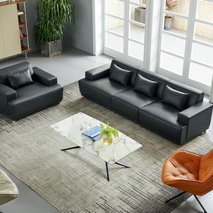 Ticari ofis kanepesi toplantı ve müzakere deri resepsiyon alanı için mobilya set - Product Image 5