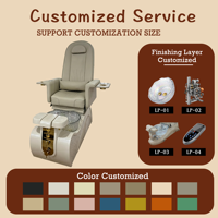 Sillón de Pedicura Eléctrico Reclinable y Ajustable de Lujo con Hidromasaje y Fibra de Vidrio para Salón de Uñas