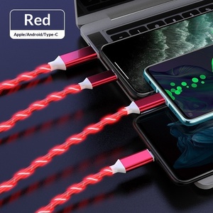 3-in-1 /ไมโครยูเอสบี/TYPE-C 1.2M 2A สายชาร์จข้อมูลแบบเร็วพร้อมไฟไหลสำหรับโทรศัพท์แอนดรอยด์ - Product Image 2