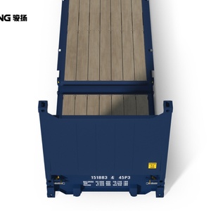 Conteneur plat pliable 40 pieds en acier Corten robuste pour transport maritime, modèle 40HC, avec extrémités murales - Product Image 4