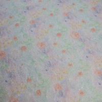 Tissu extensible 100 % polyester en maille brodée de sequins à motifs floraux abstraits aquarelle, tulle doux pastel pour accessoires de robe pour femmes