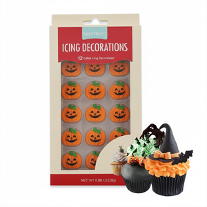 Glaseado de calabaza casero, decoración de glaseado real de Halloween, decoración de glaseado Halal, comestibles para cupcakes - Product Image 1