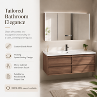 Comptoir de salle de bain en pierre frittée moderne, miroir intelligent résistant aux rayures, mural, sur mesure, vente en gros