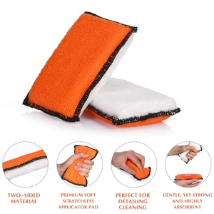 Esponjas y estropajos de bambú antibacterianos personalizados para cocina, esponjas de limpieza de microfibra gruesas de secado rápido - Product Image 2