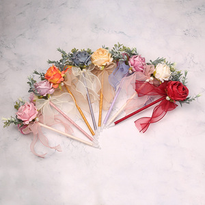 Elegante tinta de gel negro flor simulada borde quemado colorido diseño de rosas regalo creativo para novia escritura ancho bolígrafo - Product Image 2