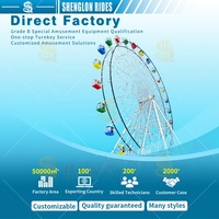 Grande Roue Géante en Métal pour Parc d'Attractions avec Hauteur Personnalisable, Éclairage LED Certifié CE pour Parcs Thème Extérieurs