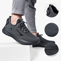 Chaussures décontractées pour hommes, style chaussette respirante, en maille tricotée, avec motif graphique, semelle plateforme épaisse, pour la marche