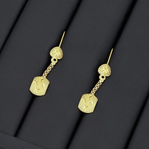 Boucles d'oreilles pendantes JXX en laiton plaqué or 24 carats, motif géométrique vintage, pour la Somalie, design classique de haute qualité - Product Image 6