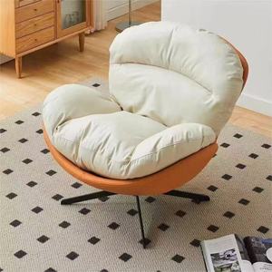 Nordic Single Swivel Lazy <b>Sofa</b> Chair Modern Light Luxury Fabric Metal Rocking Chair for Home Living Room Balcony Bedroom Leisure - Product Image 2
