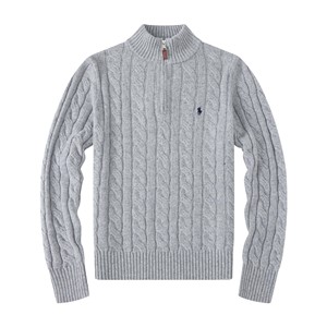 Luxe hiver décontracté broderie Logo classique affaires 1/4 demi fermeture éclair manches longues ajustement tricot <span class=keywords><strong>pull</strong></span> <span class=keywords><strong>pull</strong></span> <span class=keywords><strong>pull</strong></span> pour hommes garçon - Product Image 4