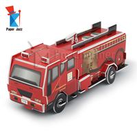 Camion de pompiers et pompier en papier 3D, puzzle éducatif pour enfants, jouet de développement STEAM, artisanat certifié EN71