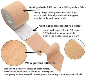Cinta Adhesiva Invisible Elástica, Transpirable, Impermeable, de Algodón, para Levantar el Busto, sin Tirantes - Product Image 5
