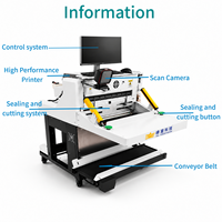 Machine automatique de conditionnement de sacs polyvalents pour l'emballage de colis e-commerce, le collage, la thermoscellage et l'étiquetage, à moteur