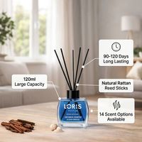 Diffuseur de parfum sans alcool Westno 120 ml, diffusion sans flamme, forme rectangulaire, bâtonnets en rotin faits à la main, coffret cadeau aux fruits