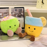 En gros, Peluche mignonne d'été en forme de tasse de boisson aux fruits (limonade, jus de noix de coco) avec longues jambes, Cadeaux d'anniversaire pour enfants