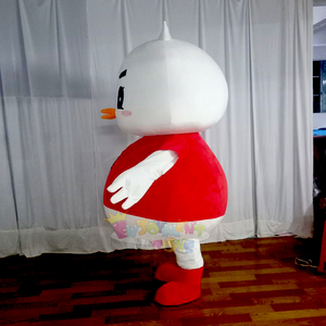 תחפושת קמע ברווז מקסימה ברווז לבן חמוד עם אפוד אדום למסיבות ילדים, אירועי קרנבל וקידום מכירות של מותגים - Product Image 2