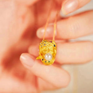 Colgante de Plata S925 con Linda Sirena y Cuentas Redondas de 5-6mm, Accesorios de Perlas para DIY, Colgantes de Dijes 30926 para Collar - Product Image 3