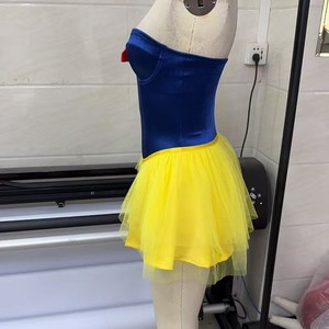 Costume di Halloween transfrontaliero Europa America, Lingerie modellante seducente a tema <span class=keywords><strong>Biancaneve</strong></span>, Mini <span class=keywords><strong>abito</strong></span> in rete con fiocco, Pezzo unico - Product Image 3