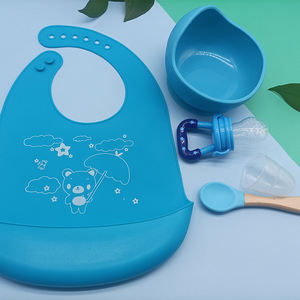 Personalizzazione di fabbrica bavaglini per bambini ciotola cucchiaio ciuccio alimentatore silicone set per l'alimentazione del bambino sala da pranzo per bambini - Product Image 3