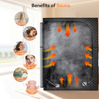 Kit de Sauna Versátil para 2 Personas, Diseño de Tienda Plegable con Calefacción Eléctrica a Vapor y Ventanas Transversales para Uso Interior/Exterior