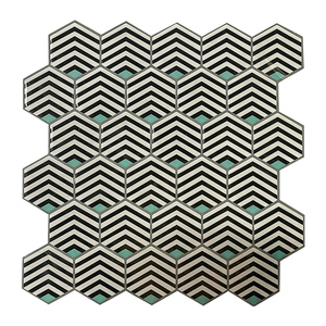 Adesivi per piastrelle da parete esagonali autoadesivi decorativi 3d di lusso per interni e piastrelle in ceramica di legno esagonale a mosaico - Product Image 2