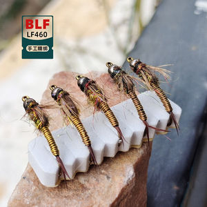 Nuevo señuelo de pesca de trucha con cabeza de tungsteno sin púas, tipo jig, con cola de faisán y ninfas, de hundimiento rápido, <span class=keywords><strong>para</strong></span> agua salada. - Product Image 5