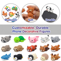 Coque de téléphone personnalisée Kawaii avec figurine animale allongée et décorations en PVC, breloques de téléphone portable en silicone de dessin animé, mini figurines jouets