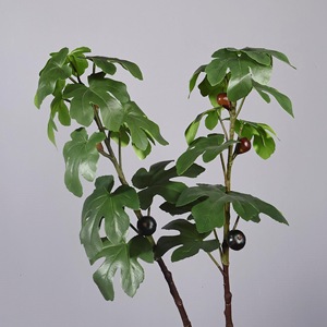 Rama de árbol de figo artificial Meng Jie de 30 cm a 100 cm, hojas verdes con frutos, planta decorativa de interior - Product Image 3