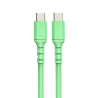 Cable USB C a USB C de Silicona Líquida de 60 W, 3 A, Carga Rápida, Cable de Sincronización de Datos para Teléfono, Tableta y Portátil