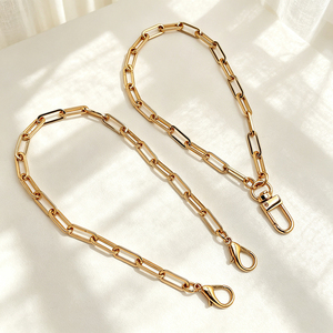 Metal Paperclip Keychain Extension Chain, Gold Bag Strap Connector, Detachable Purse & <b>Key</b> Charm - Product Image 4