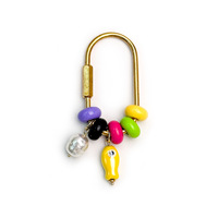 Breloque de sac colorée avec perles plates et rondes, perles enfilées à la main, fermoir en U, porte-clés, joli ornement de sac