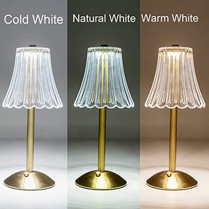 Lampe de table rechargeable avec différentes formes d'abat-jour en acrylique, capacité maximale de la batterie 2500 mAh. - Product Image 3