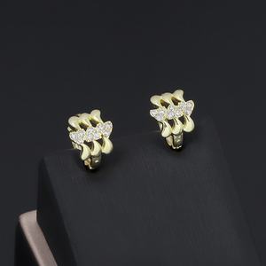 JXX New Design 14K Gold Plated Huggie <b>Earrings</b> Geometric Zircon <b>Earrings</b> for Women Trendy Jewelry for Gifts - Product Image 5